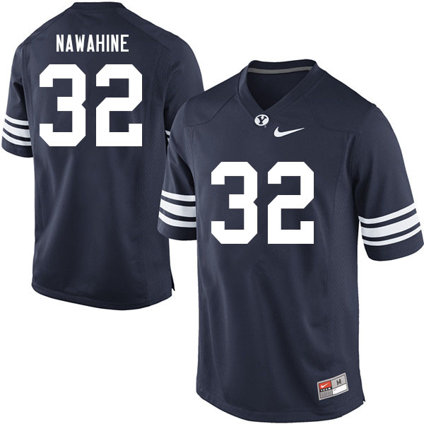 Men #32 Enoch Nawahine BYU Cougars College Football Jerseys Sale-Navy
